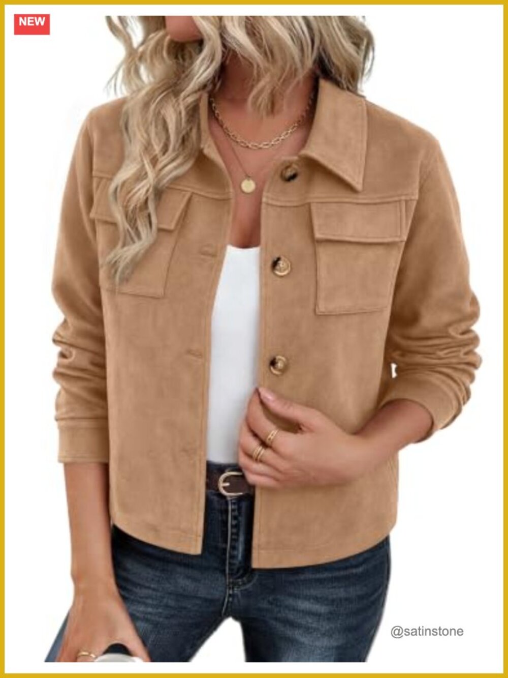 Women's Faux Suede Cropped Jacket Casual Fall Coat
